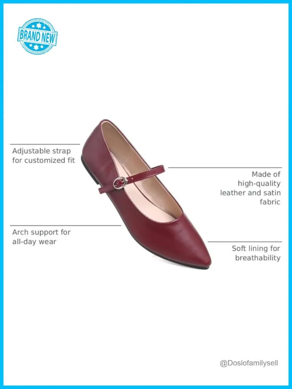 Pointed Toe Mary Jane Flats with Bowtie Ankle Buckle Strap
